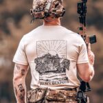 tshirt featuring design of a heavy weapons platoon with two vehicles and a mounted .50 caliber gun