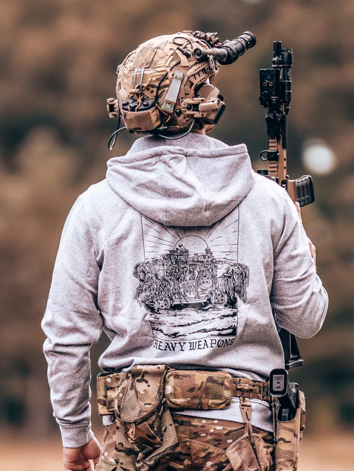 20240822_144711.jpg hoodie featuring design of a heavy weapons platoon with two vehicles and a mounted .50 caliber gun
