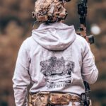 hoodie featuring design of a heavy weapons platoon with two vehicles and a mounted .50 caliber gun