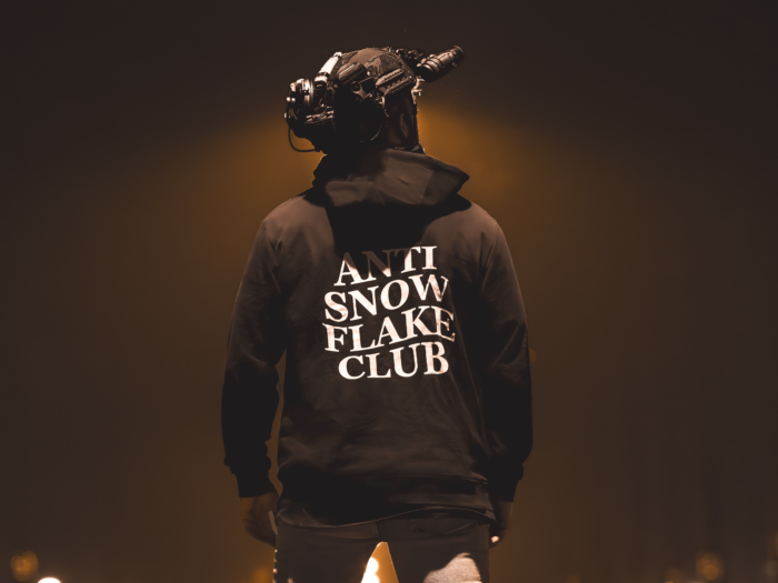 Anti Snowflake Club Text Hoodie - Image 1