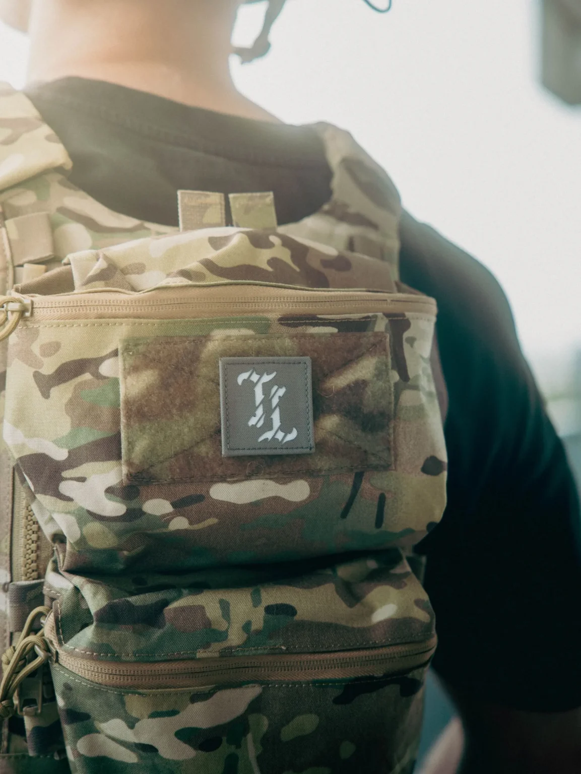 DSC09477 The Trace patch with bold T logo's made for on velcro surface