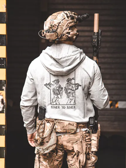 Back to Back Hoodie, military apparel by The Trace