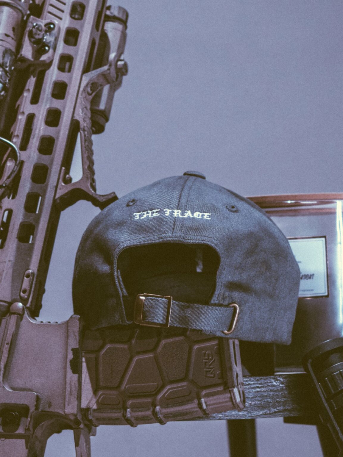 Dad Hat back print, military apparel by The Trace