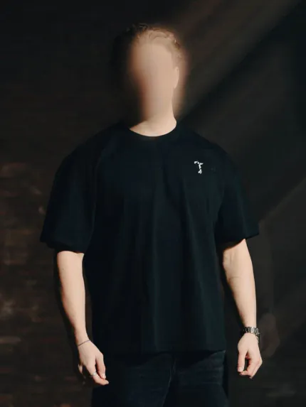 Black T-shirt from The Trace Premium collection with clean, minimalist design