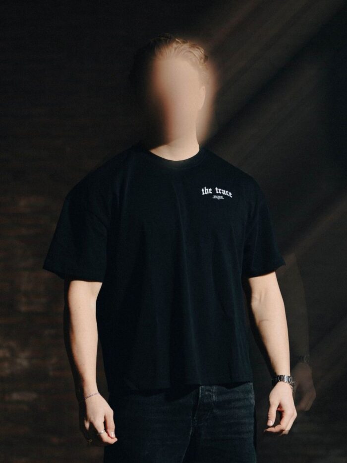 Black T-shirt from The Trace Premium collection with clean, minimalist design