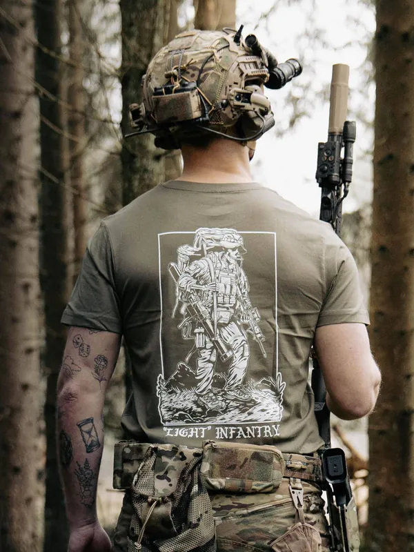 Light Infantry T-Shirt, military apparel by The Trace