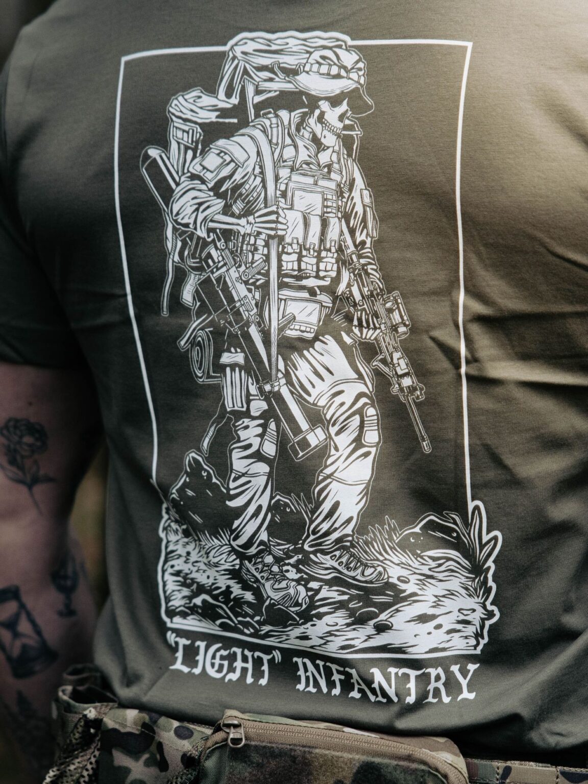 Light Infantry T-Shirt detail, military apparel by The Trace