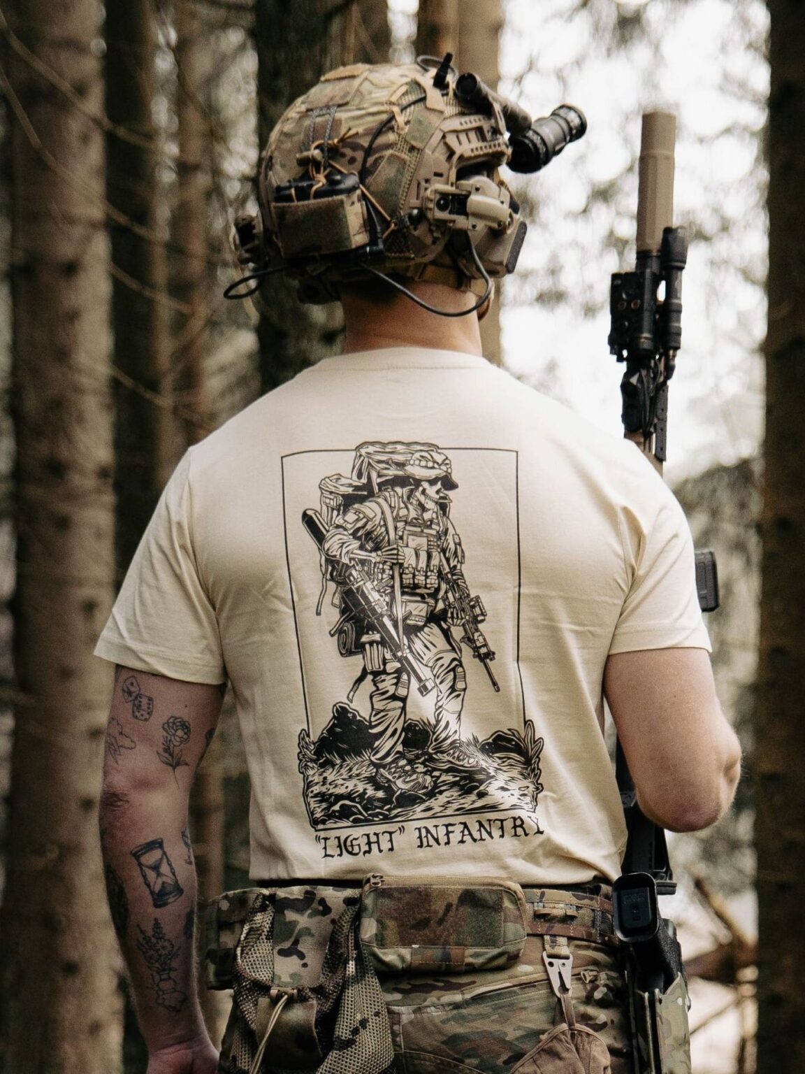 Light Infantry sand shirt 1 Light Infantry T-Shirt, military apparel by The Trace