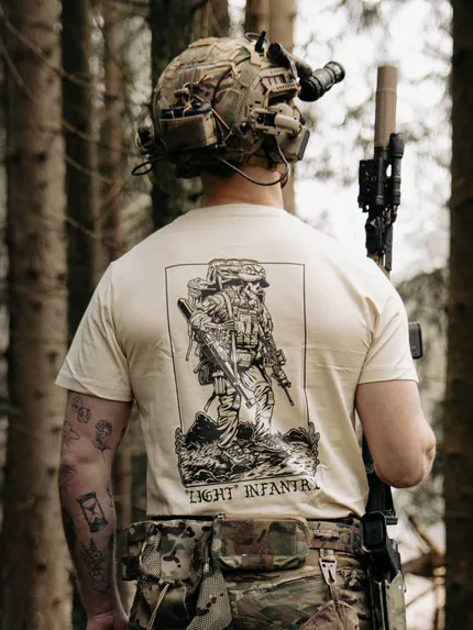 Light Infantry T-Shirt, military apparel by The Trace