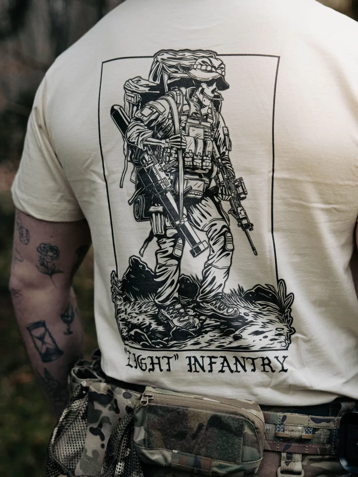 Light Infantry T-Shirt detail, military apparel by The Trace