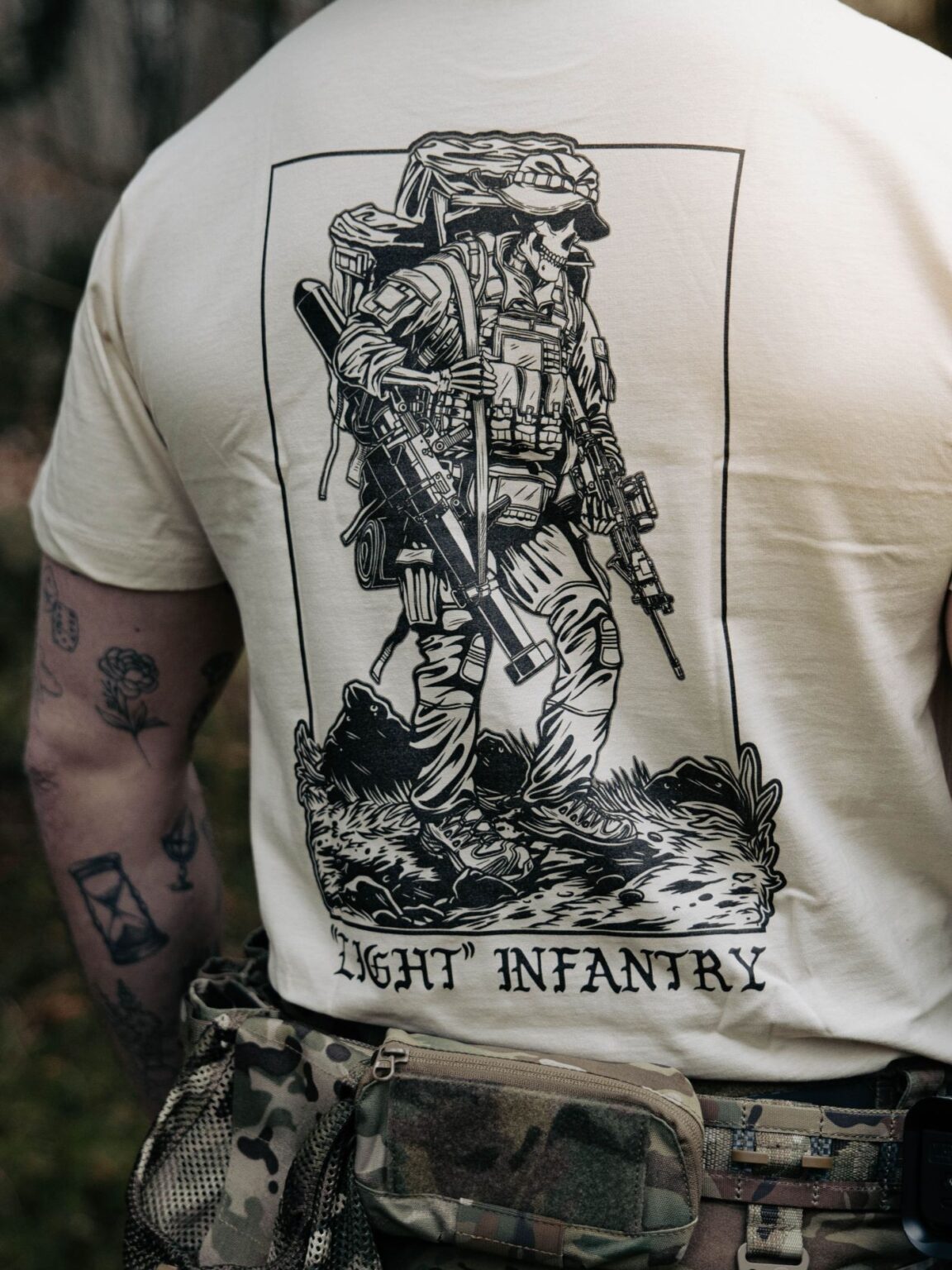 Light Infantry T-Shirt detail, military apparel by The Trace