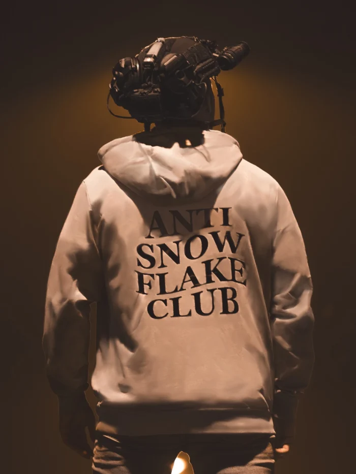 Anti Snowflake Club Text Hoodie - Image 1