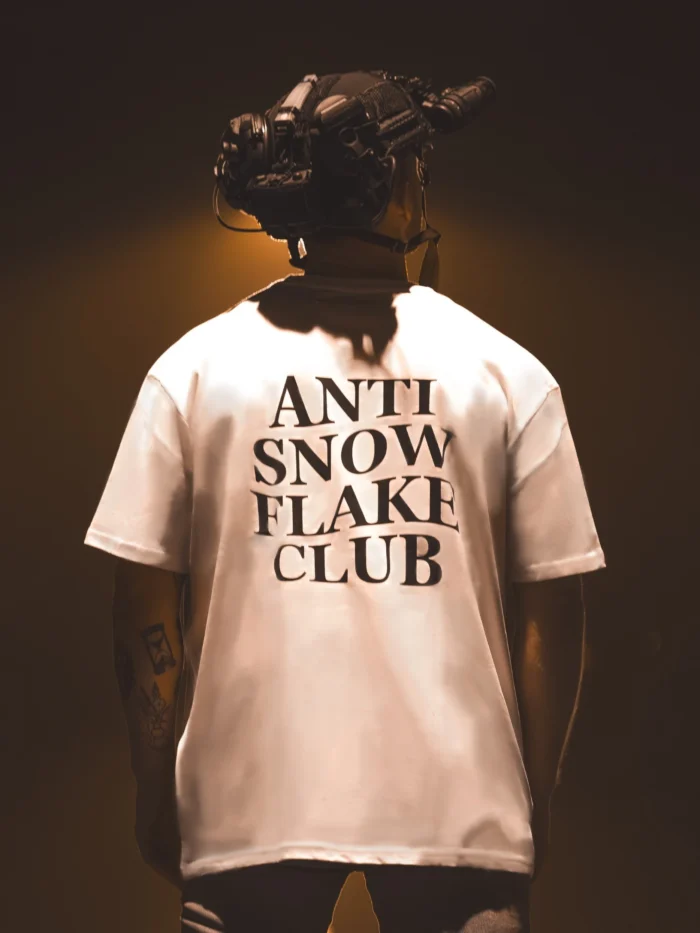 Anti Snowflake Club Text Oversized Shirt - Image 1