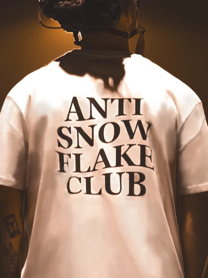 Anti Snowflake Club Text Oversized Shirt - Image 2