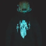 the trace halloween collection featuring a ghost with hovering weapons around him