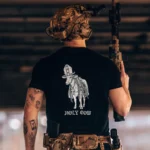 the trace apparel collection featuring a holy cow armed with weapons