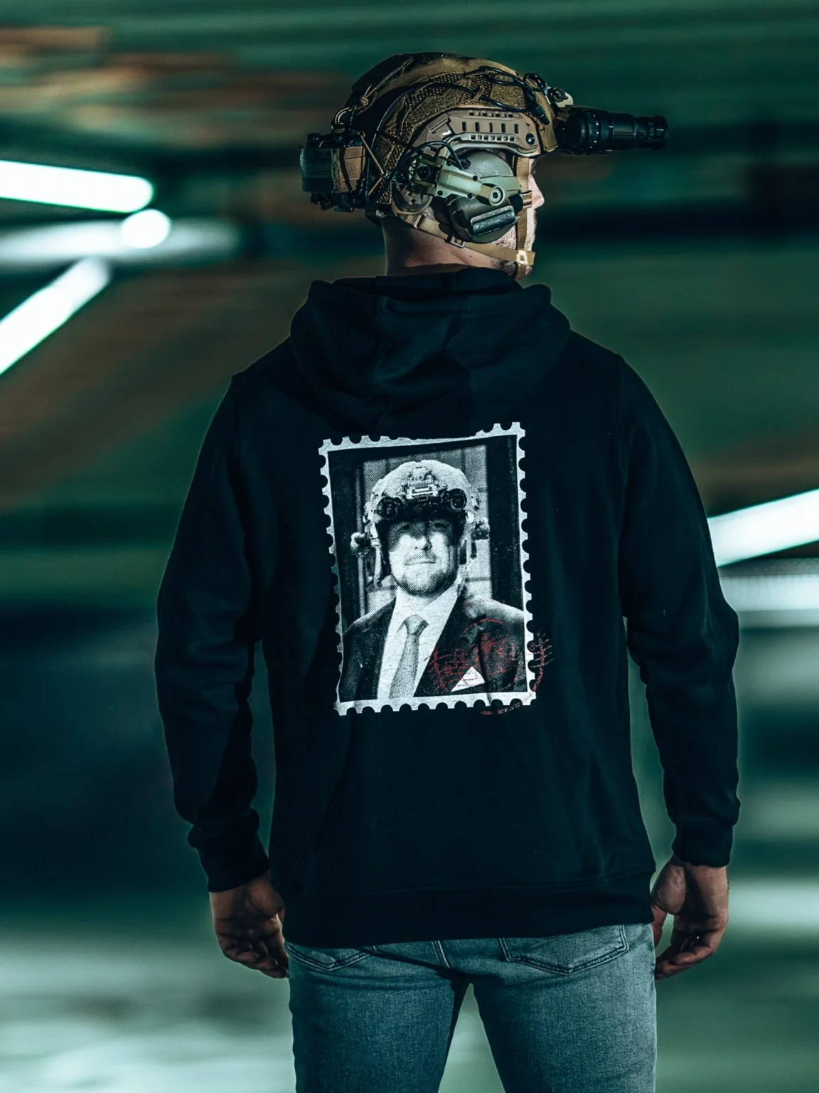 Hoodie-anniversary-2.0 the trace apparel collection featuring king willem alexander with a helmet with nightvision
