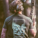 the trace apparel collection featuring guys fighting alongside a military boxer vehicle