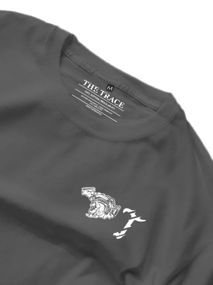 Military-style Trace T-shirt made from durable, high-quality fabric with a comfortable fit; features the signature T logo on the chest, subtle yet bold, symbolising focus, resilience, and tactical intent.