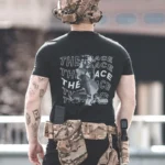 the trace apparel collection featuring one of their cool designs showcasing a woman with military helmet