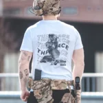 the trace apparel collection featuring one of their cool designs showcasing a woman with military helmet