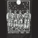white hoodie from The Trace featuring a special operations force with a text saying definitely not sof