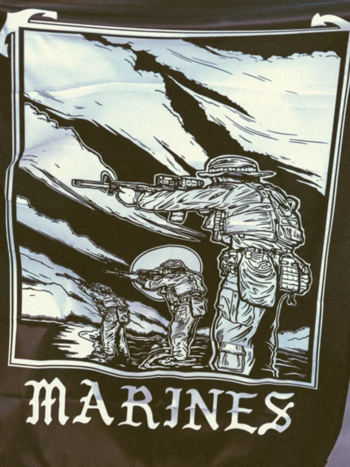 the trace apparel collection featuring marines standing partly in the water