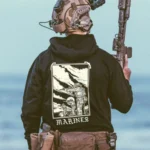 the trace apparel collection featuring marines standing partly in the water