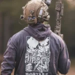 the trace apparel collection featuring guys firing a 81mm mortar and a 120mm mortar
