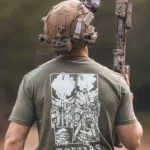 the trace apparel collection featuring guys firing a 81mm mortar and a 120mm mortar