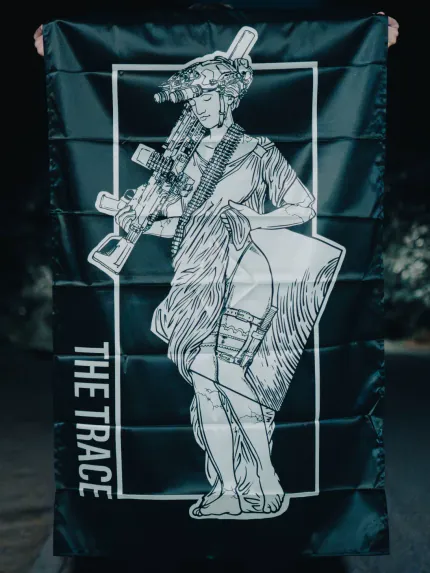 Machinegunner Statue Flag, view 2 by The Trace
