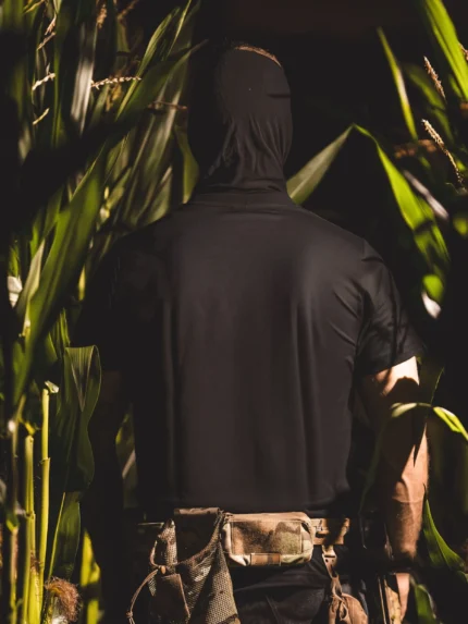 Back view of the black Skeleton Logo T-shirt by The Trace, plain back without print