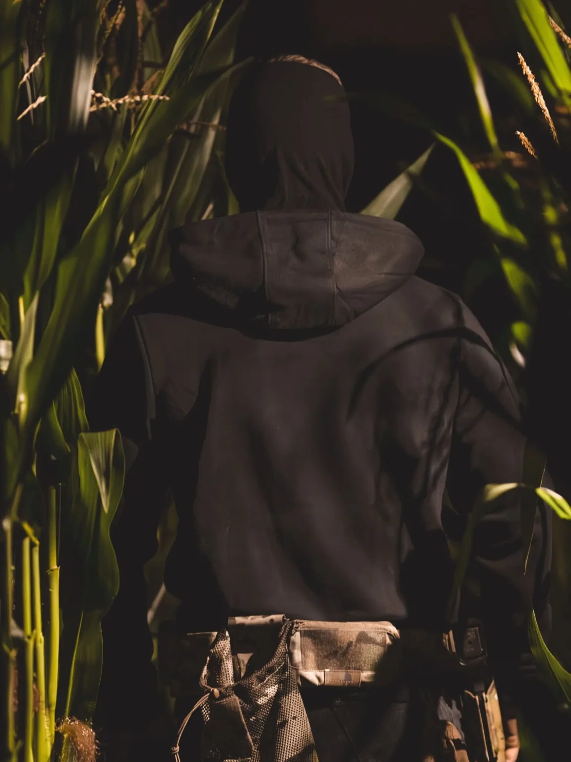Back view of the black Skeleton Logo hoodie by The Trace, plain back without print