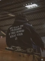 the trace hoodie with a text saying we can be friends if you know what cqb is