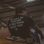 the trace shirt with a text saying we can be friends if you know what cqb is