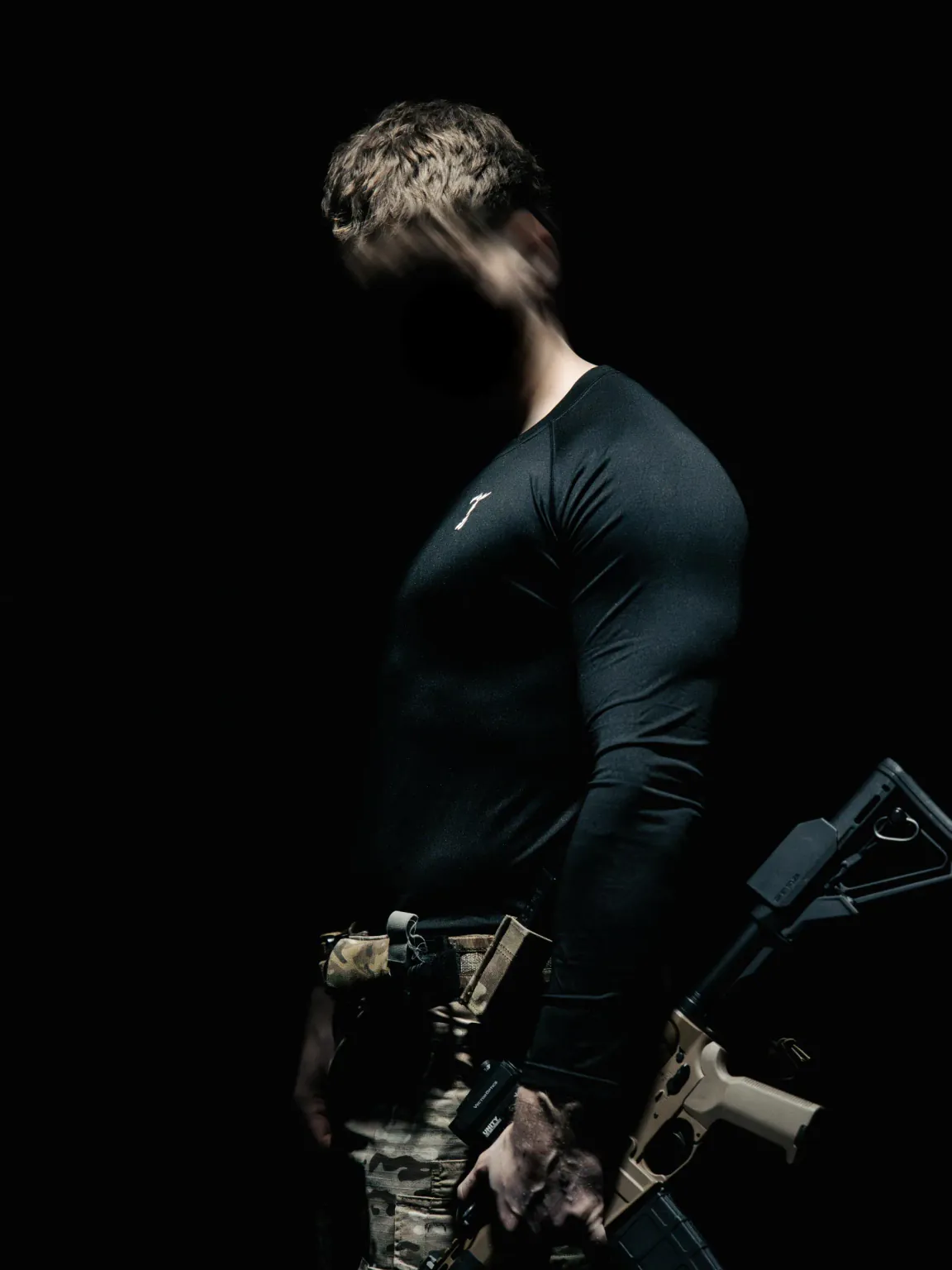 Muscle Fit Longsleeve Tee, view 3 by The Trace