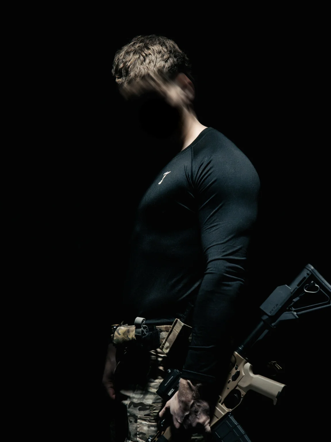 Muscle Fit Longsleeve Tee, view 3 by The Trace