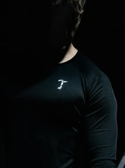 Muscle Fit Longsleeve Tee, view 2 by The Trace