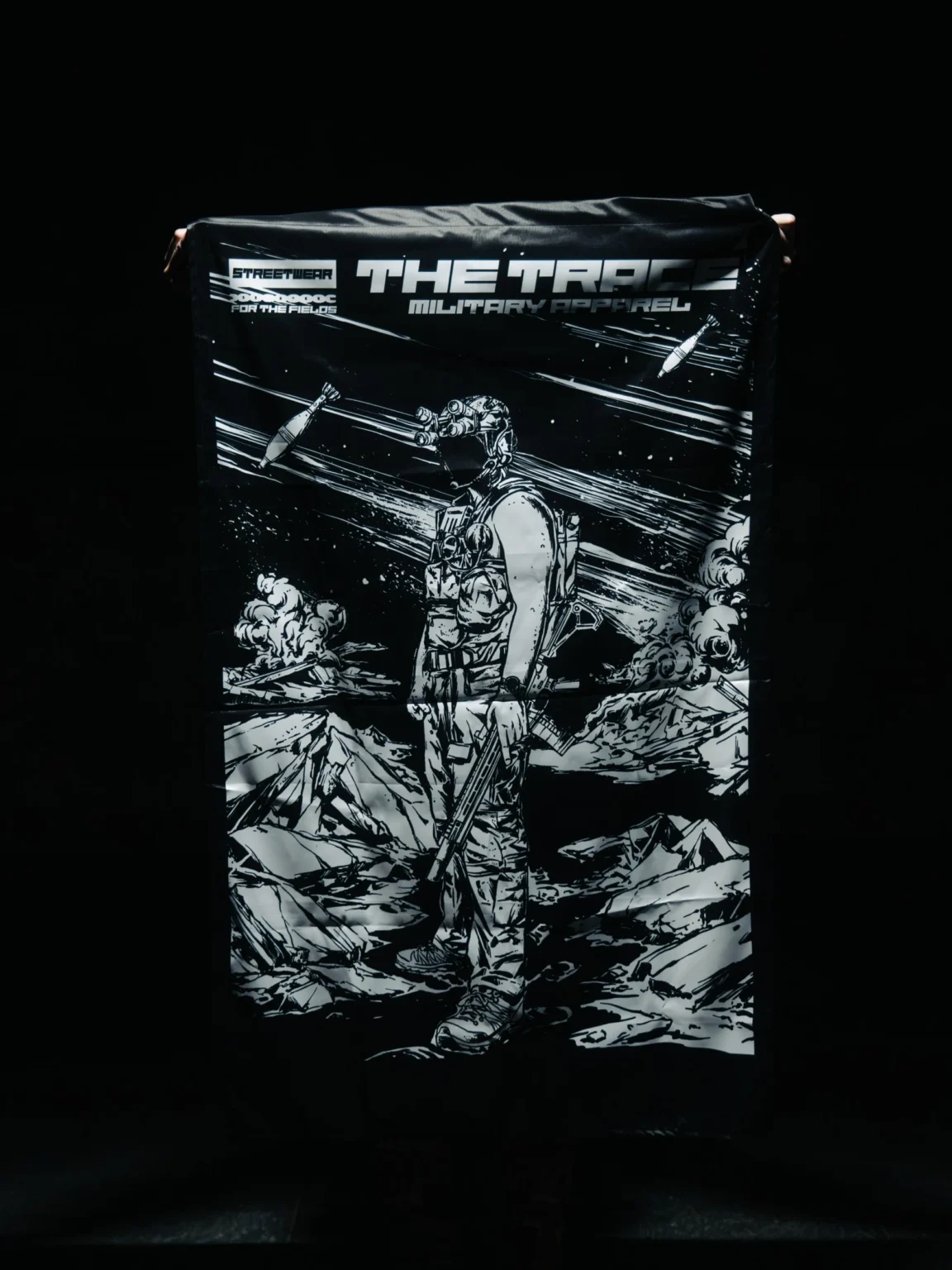 HTL-flag-front Limited Hold The Line Flag front view, military apparel by The Trace