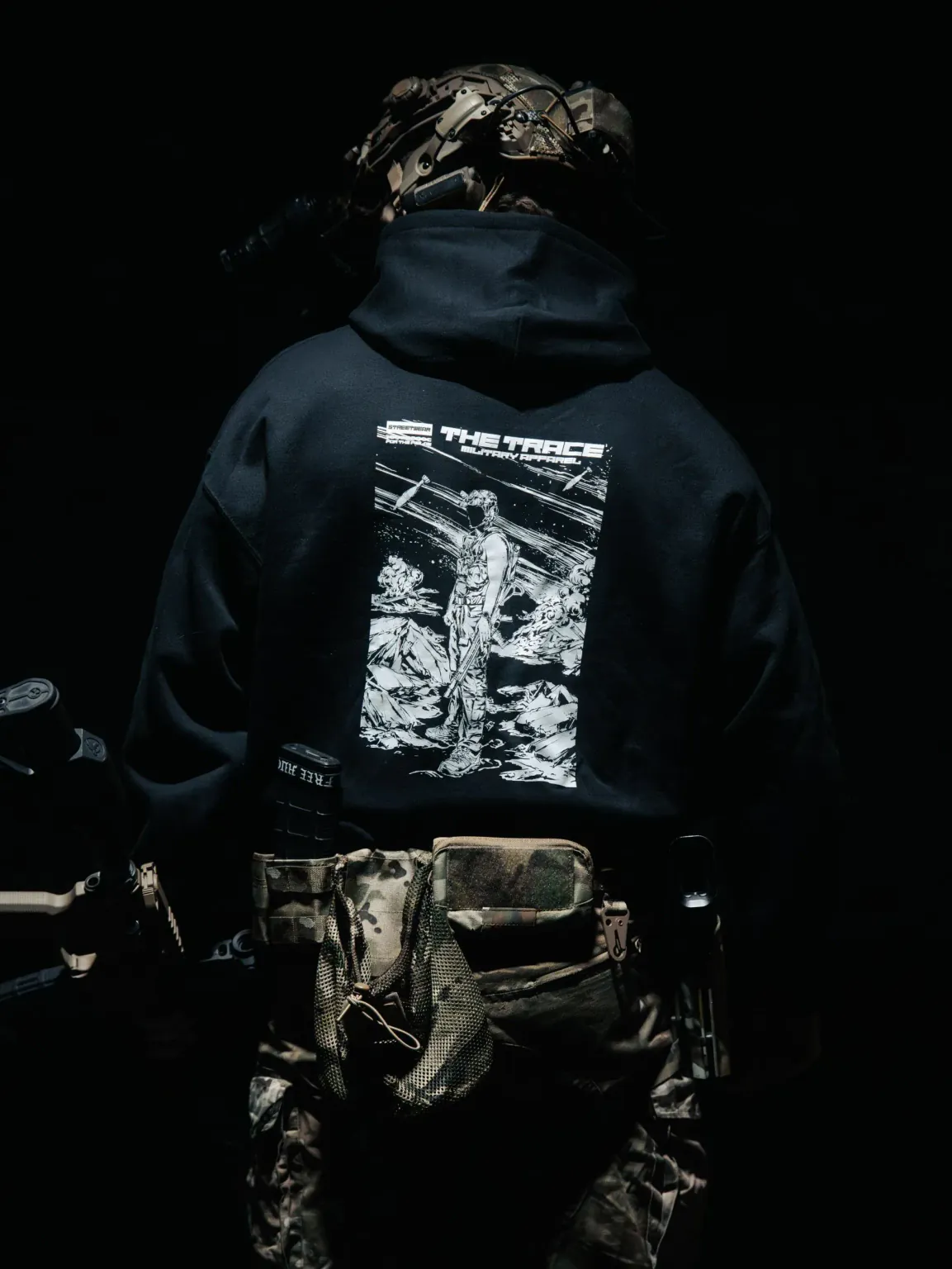 Limited Hold The Line Hoodie back print, military apparel by The Trace