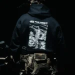 Limited Hold The Line Hoodie back print, military apparel by The Trace