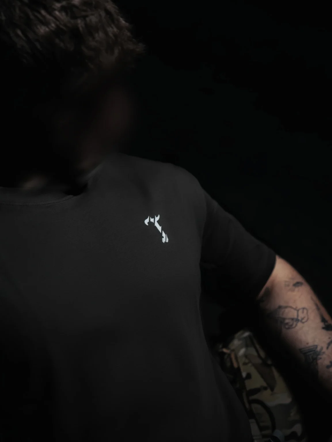 National Reserves T-shirt seen from the front side with the small T logo on the chest, military apparel by The Trace