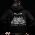 National Reserves Hoodie back print, military apparel by The Trace
