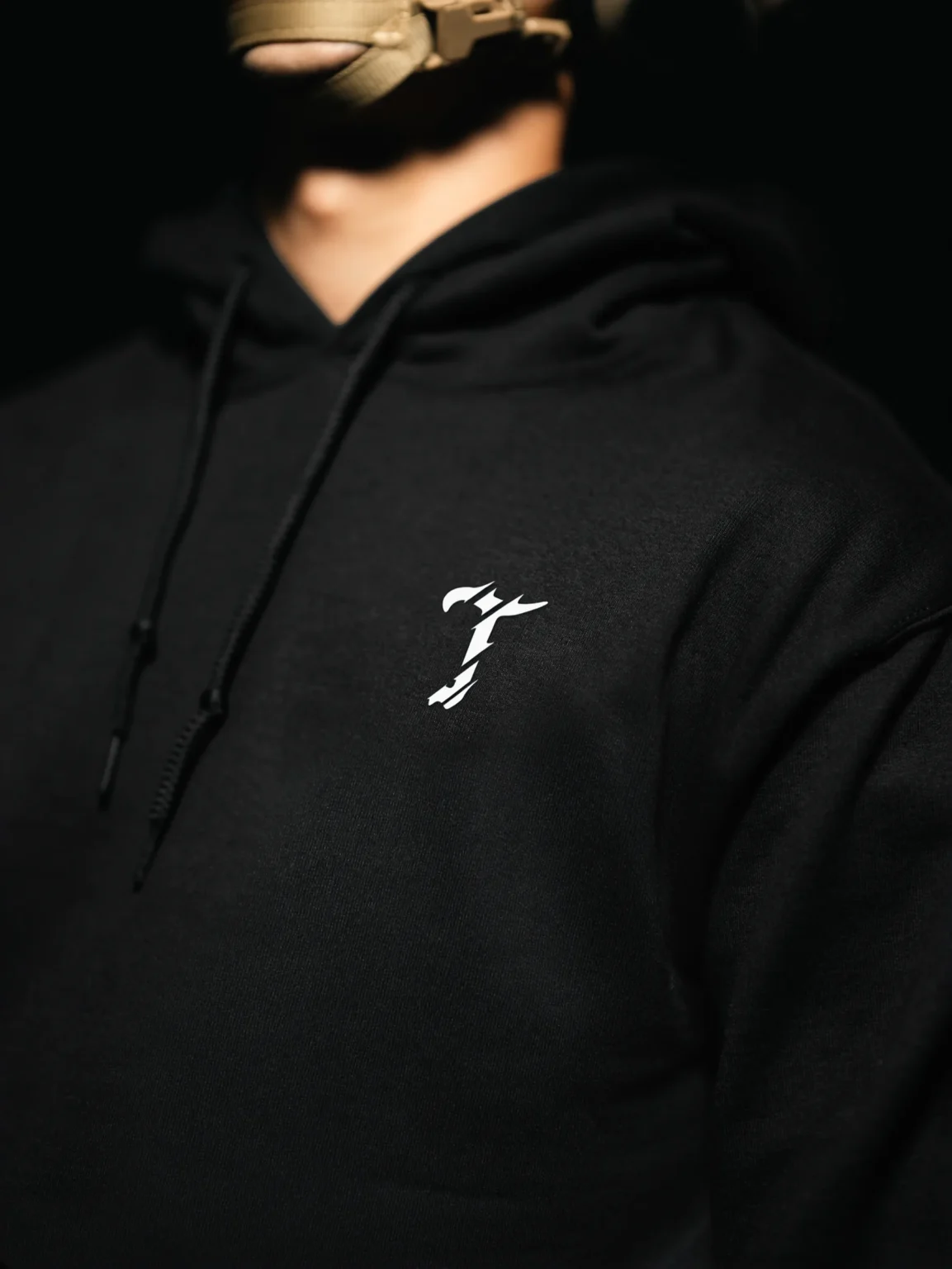 Cameraman Never Dies Hoodie chest print close up, military apparel by The Trace