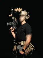 Cameraman Never Dies T-shirt side view, military apparel by The Trace
