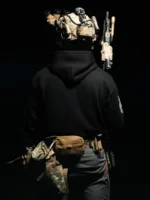 Tier 1 Grey Controlled Chaos Hoodie back print, military apparel by The Trace
