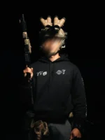 Tier 1 Grey Controlled Chaos Hoodie front, military apparel by The Trace