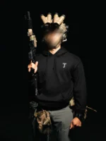 Tier 2 Grey Controlled Chaos Hoodie front, military apparel by The Trace
