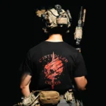 Tier 2 Red Controlled Chaos T-shirt back print, military apparel by The Trace