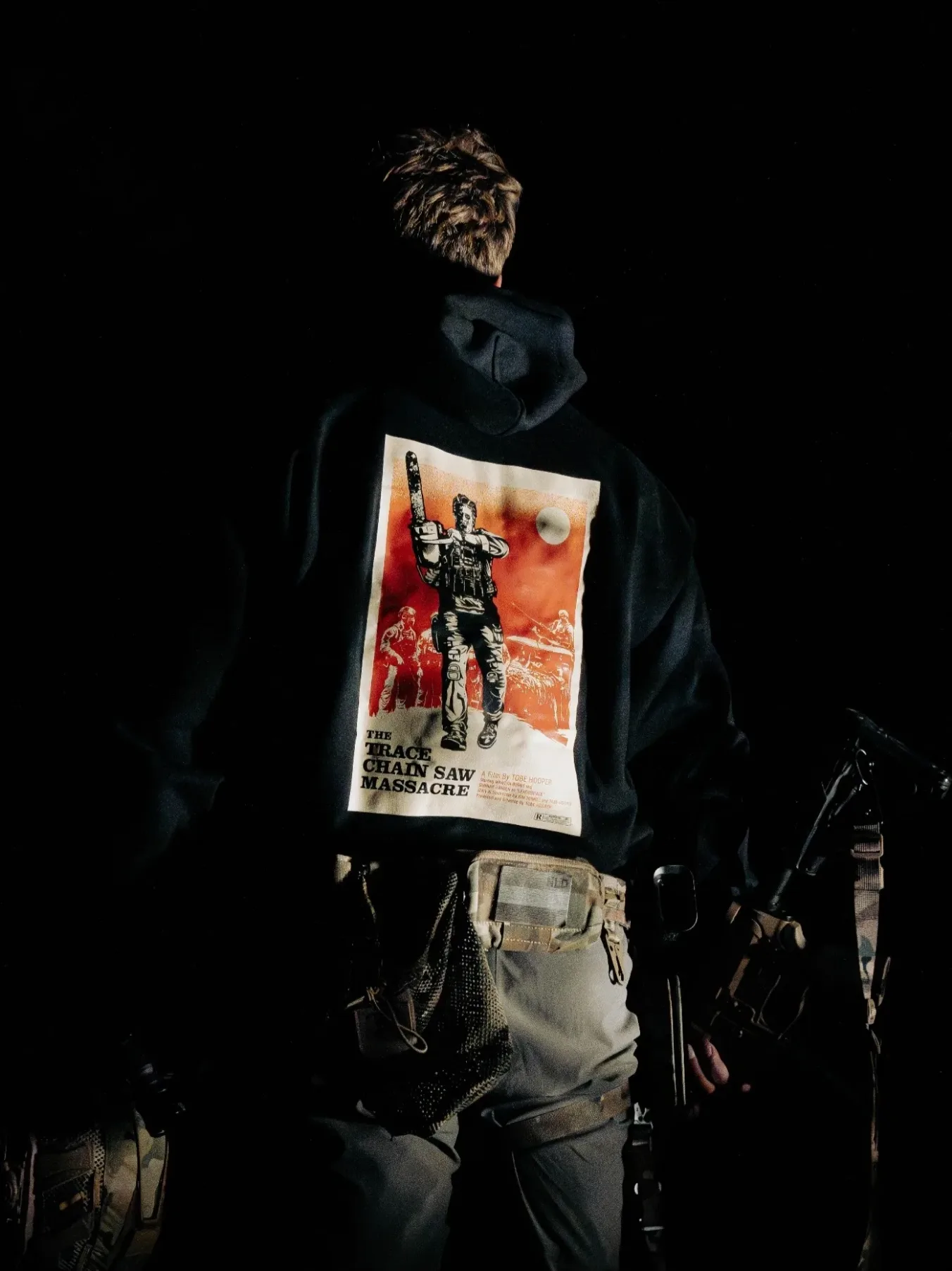 Chainsaw Massacre hoodie by The Trace, chainsaw poster back print